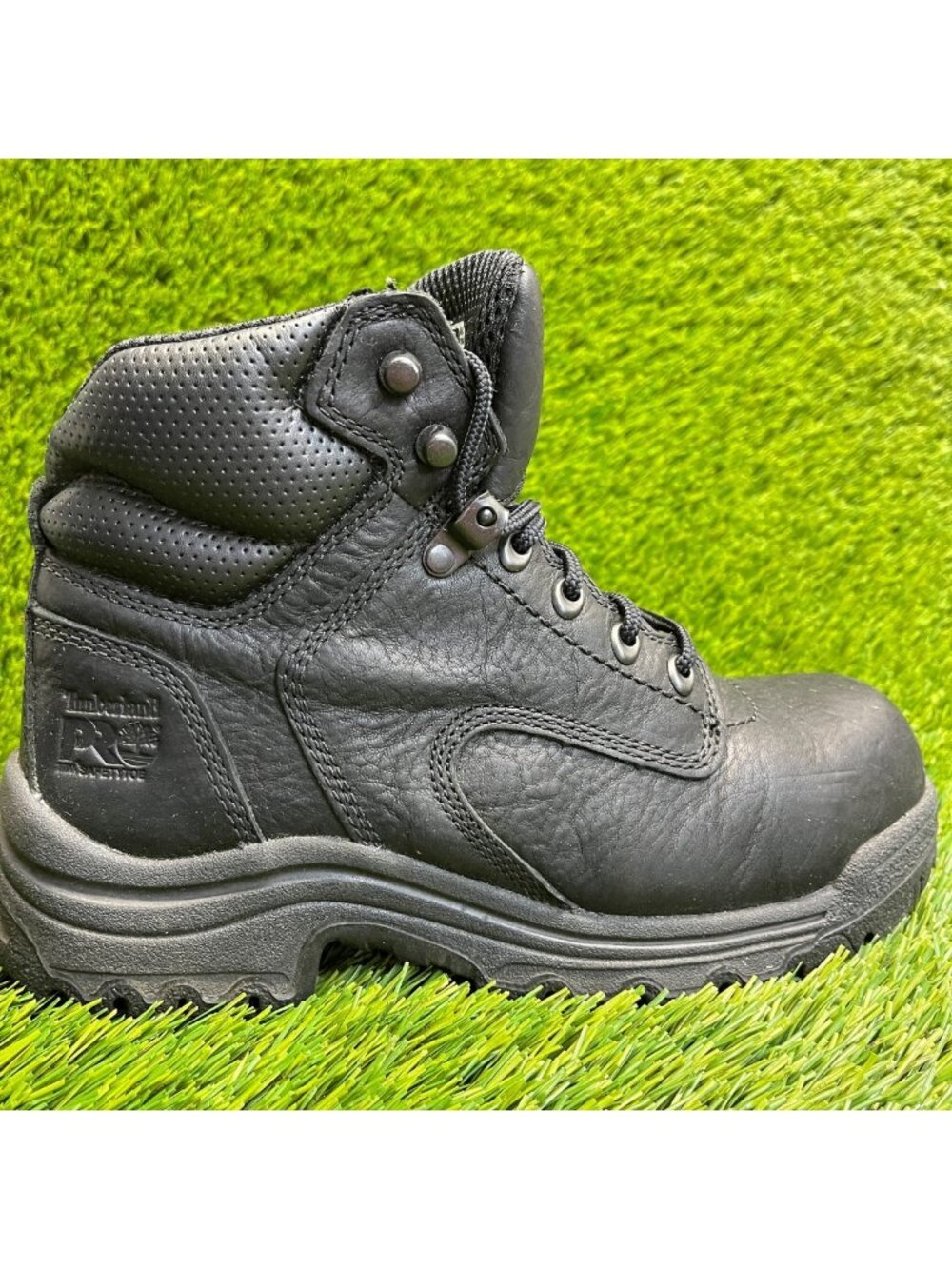 Timberland Pro Titan 6" Womens Size 7M Black Leather Alloy Toe Safety Work Boots